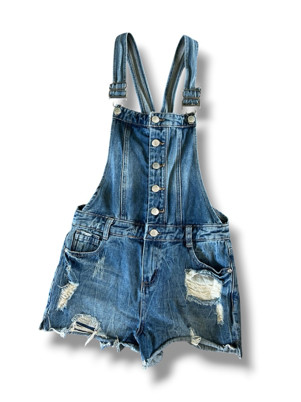 [Hot Kiss] Denim Shortalls